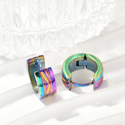 304 Stainless Steel Polishing Effect Hoop Earrings Ion Plating(IP) EJEW-M001-37A-1