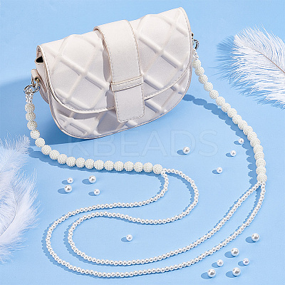 1Pc Acrylic Imitation Pearl Bead Chain Bag Handle FIND-PH0009-62A-1