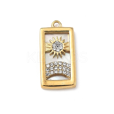 304 Stainless Steel Rhinestone Pendants STAS-U054-01A-G-1