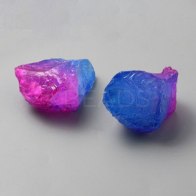 Electroplated Raw Rough Natural Quartz Crystal Beads G-WH0016-43B-1