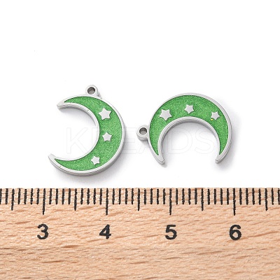 304 Stainless Steel Enamel Pendants STAS-M102-21P-06-1