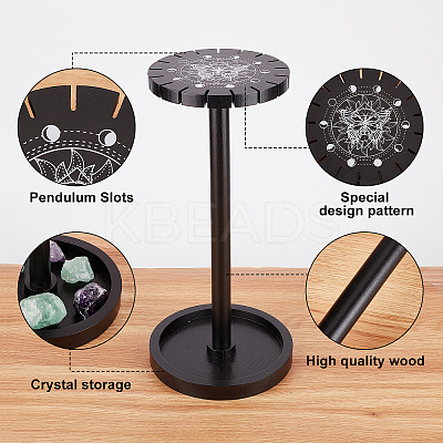 Wooden Pendulum Display Stand with Tray DIY-CN0002-23-1