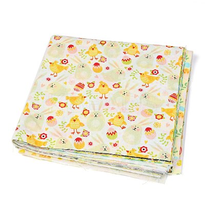 Easter Eggs Chick Bunny Flower Printed Quilt Fabric Bundles DIY-O010-01B-1
