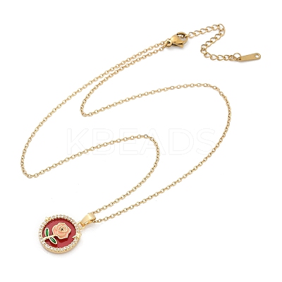 Brass Micro Pave Cubic Zirconia Pendant Neckalces for Women NJEW-C076-01A-G-1