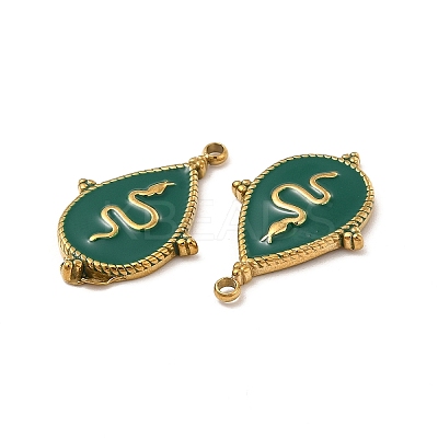 PVD Vacuum Plating 201 Stainless Steel Enamel Pendants STAS-J401-VC1053-1