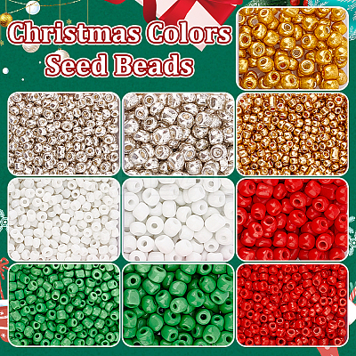3500Pcs 10 Style Glass Round Seed Beads SEED-PH0002-15-1