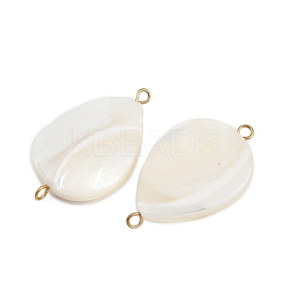 Natural Shell Teardrop Connector Charms X1-STAS-D378-28G-1