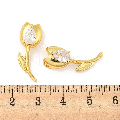 Real 18K Gold Plated Rack Plating Brass Micro Pave Cubic Zirconia Pendants KK-R153-13B-G-1