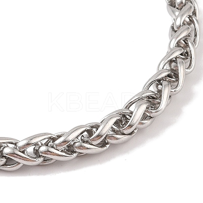 304 Stainless Steel Wolf Head King Wheat Chain Viking Mjolnir Thor Hammer Pendant Necklaces for Men NJEW-K278-05AS-1
