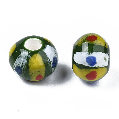 Handmade Porcelain European Beads PORC-S504-002-1