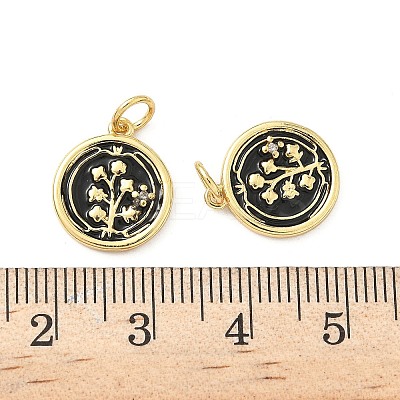 Brass Micro Pave Cubic Zirconia Pendants KK-S338-10G-1