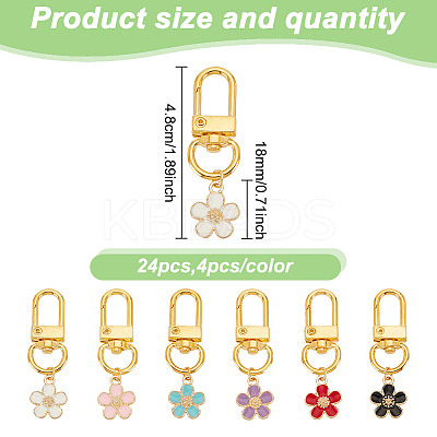 24Pcs 6 Colors Alloy Enamel Pendant Decorations HJEW-GO00007-1