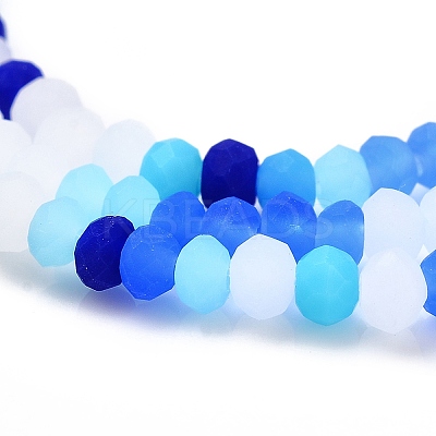 Faceted Glass Beads Strands X-GLAA-F106-B-F07-1