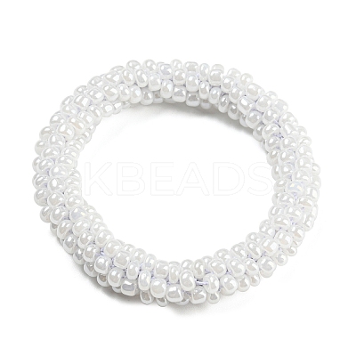 Crochet Glass Beads Braided Stretch Bracelet BJEW-K232-01E-1