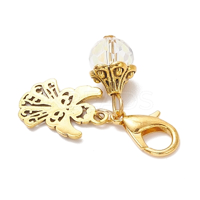 3Pcs Tibetan Style Alloy Angel Pendant Decorations HJEW-JM03837-1