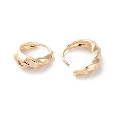 Rack Plating Twist Brass Hoop Earrings EJEW-S241-17G-1