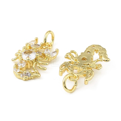 Brass Micro Pave Cubic Zirconia Pendants KK-H527-22G-1