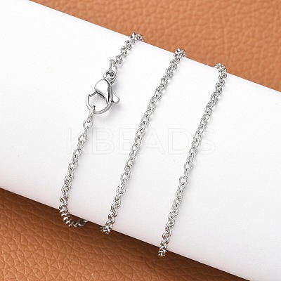 Tarnish Resistant 304 Stainless Steel Cable Chain Necklaces STAS-O037-120P-1
