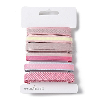 18 Yards 6 Styles Polyester Ribbon SRIB-Q022-D04-1