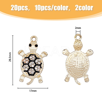 20Pcs 2 Colors Zinc Alloy Rhinestone Pendant RB-HY0001-03-1