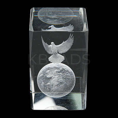 3D Laser Engraving Animal Glass Figurine DJEW-R013-01A-1