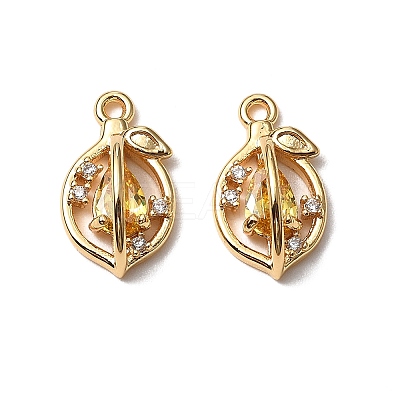Brass Micro Pave Cubic Zirconia Pendants KK-A259-23G-1