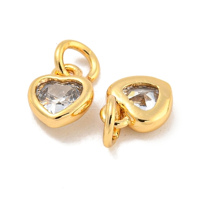 Brass Micro Pave Clear Cubic Zirconia Pendants KK-P275-33A-G-1