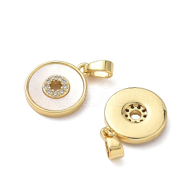 Brass Micro Pave Cubic Zirconia Pendants KK-P334-26G-1