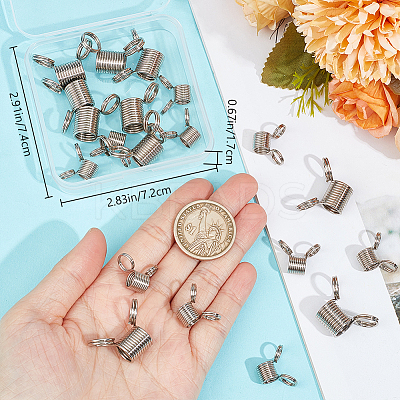 20Pcs 2 Style 304 Stainless Steel Mini Spring Bead Clamps for Beading Jewelry Making STAS-BBC0004-59-1