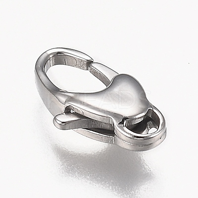 Non-Tarnish Polished 316 Surgical Stainless Steel Lobster Claw Clasps X-STAS-Z013-05A-1