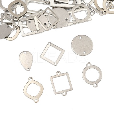 64Pcs 8 Styles 304 Stainless Steel Geometric Links/Connectors STAS-FS0002-02-1