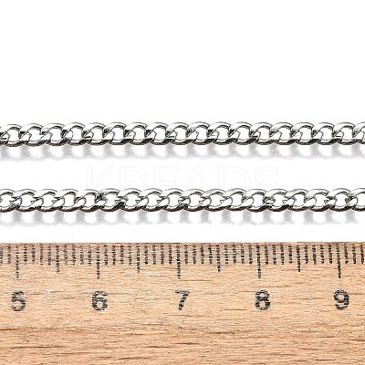 Tarnish Resistant Men's 304 Stainless Steel Curb Chain Necklaces STAS-O037-65P-1
