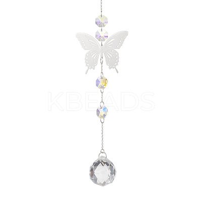 201 Stainless Steel Connector Charms and Glass Suncatchers HJEW-JM04732-02-1