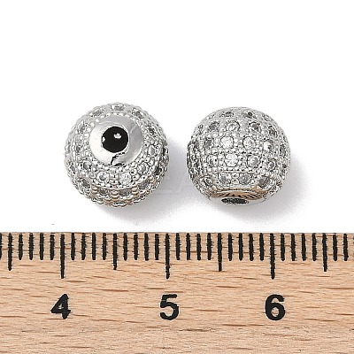 Brass Pave Clear Cubic Zirconia Beads LS-KK-Q030-12P-1