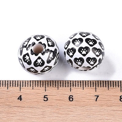 Printed Wood Beads WOOD-C017-01A-1