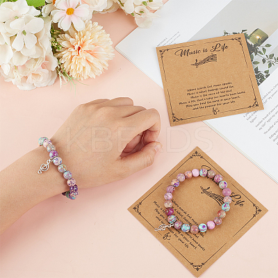 4Pcs Natural Imperial Jasper Bead Bracelets BJEW-ME00005-1