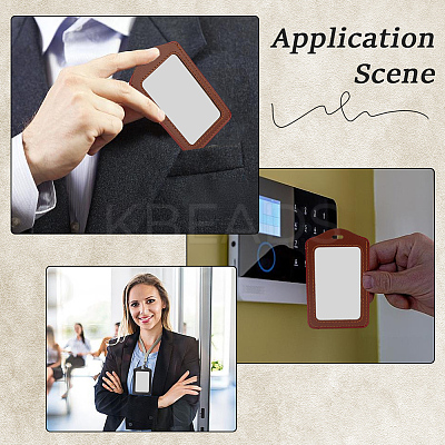 4Pcs 2 Colors Imitation Leather ID Card Holder AJEW-CL0001-09-1