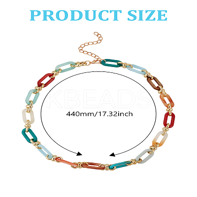 1Pc Acrylic Oval Link Chain Necklaces for Women NJEW-LP0002-96C-1