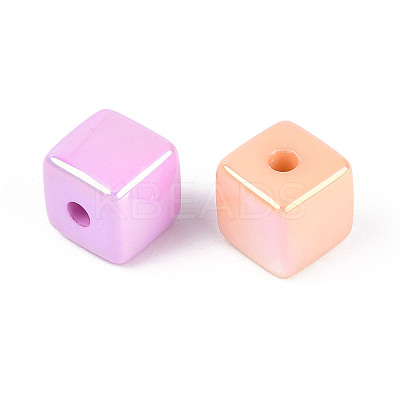 UV Plating Opaque Acrylic Beads PACR-N017-03-1