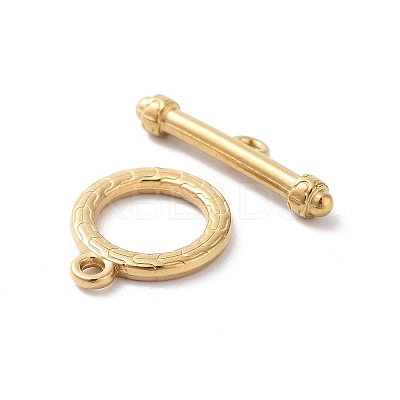 Ion Plating(IP) 304 Stainless Steel Ring Toggle Clasps X1-STAS-A092-09E-G-1