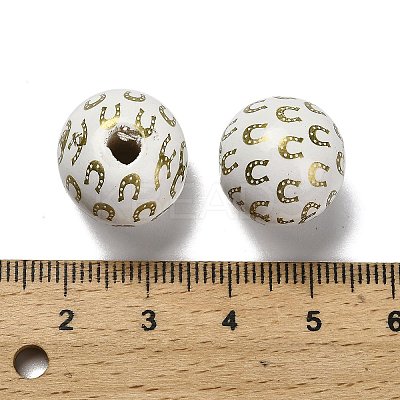 St. Patrick's Day Series Printed Schima Wood European Beads WOOD-V002-01F-1