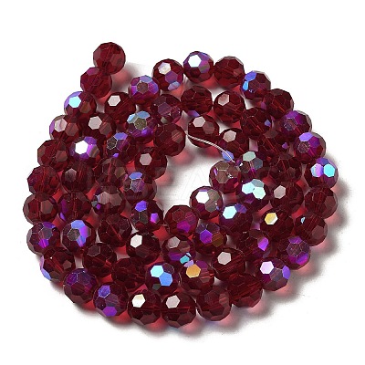 Electroplate Transparent Glass Beads Strands EGLA-A035-T10mm-L02-1