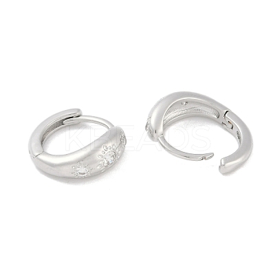 Rack Plating Brass Micro Pave Clear Cubic Zirconia Hoop Earrings KK-A224-21P-1