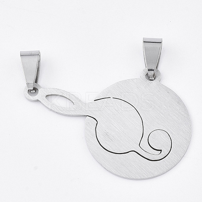 Non-Tarnish 201 Stainless Steel Split Pendants STAS-T048-46-1