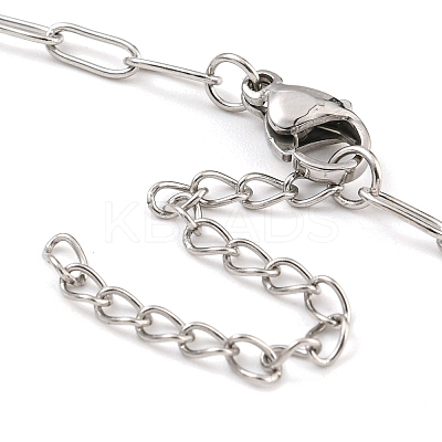 Tarnish Resistant 304 Stainless Steel Paperclip Chains Necklace Makings LS-AJEW-P119-05P-1