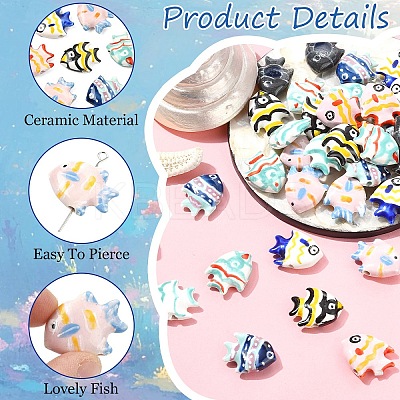 10Pcs Handmade Porcelain Beads PORC-YW0001-24A-1