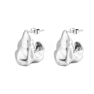 304 Stainless Steel Nugget Stud Earrings BB5836-2-1