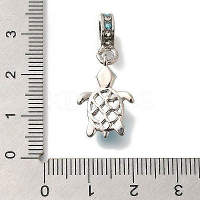 Rack Plating Alloy Rhinestone European Dangle Charms FIND-H005-45P-06-1