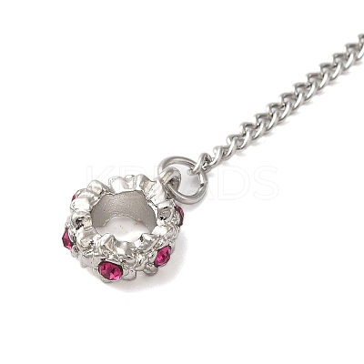 Rack Plating Alloy Safety Chains Rhinestone European Safety Chains PALLOY-S189-35P-1