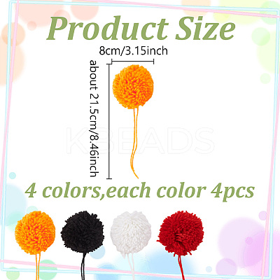 16Pcs 4 Colors Polyester Christmas Ball Ornament Accessories DIY-MA0006-37-1